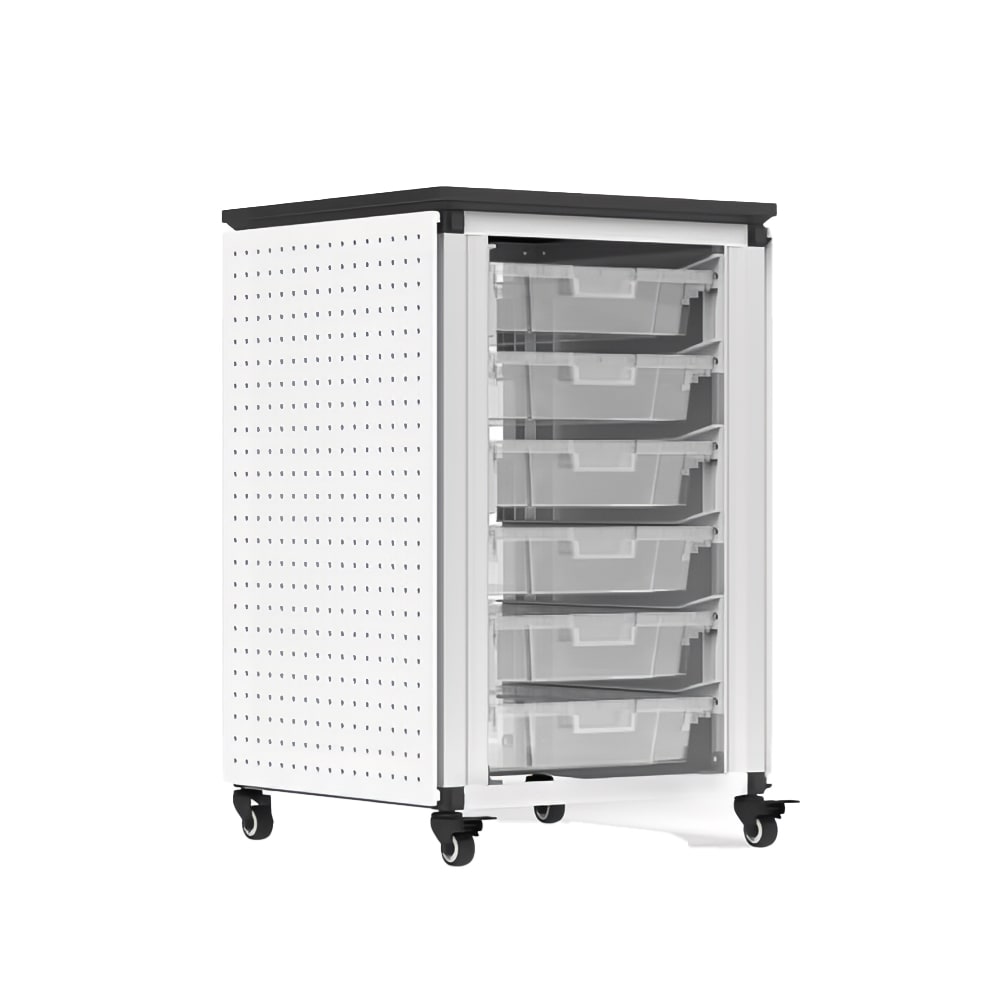 Luxor 28 3/4" Single Modular Classroom Storage Cabinet w/ (6) Small Bins, Steel (MBS-STR-11-6S)
