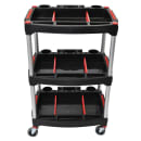 Luxor 32" 3 Level Mechanics Cart w/ 132 lb Capacity - Aluminum/Plastic, Black (MC-3) thumbnail 2