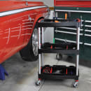 Luxor 32" 3 Level Mechanics Cart w/ 132 lb Capacity - Aluminum/Plastic, Black (MC-3) thumbnail 5