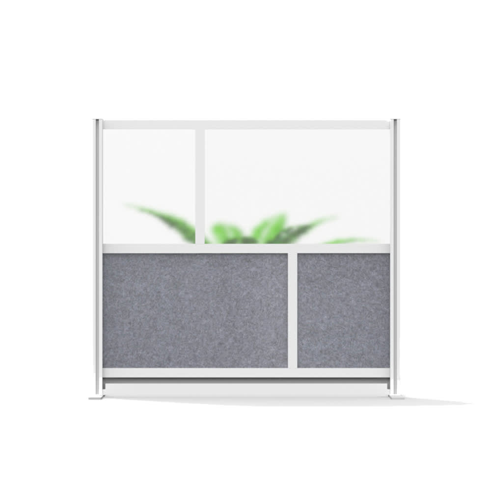 Luxor Modular Room Divider Starter Wall w/ PET & Acrylic Panels, 53"W x 48"H (MW-5348-FCG)