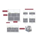Luxor Modular Room Divider Starter Wall w/ PET & Acrylic Panels, 53"W x 48"H (MW-5348-FCG) thumbnail 10