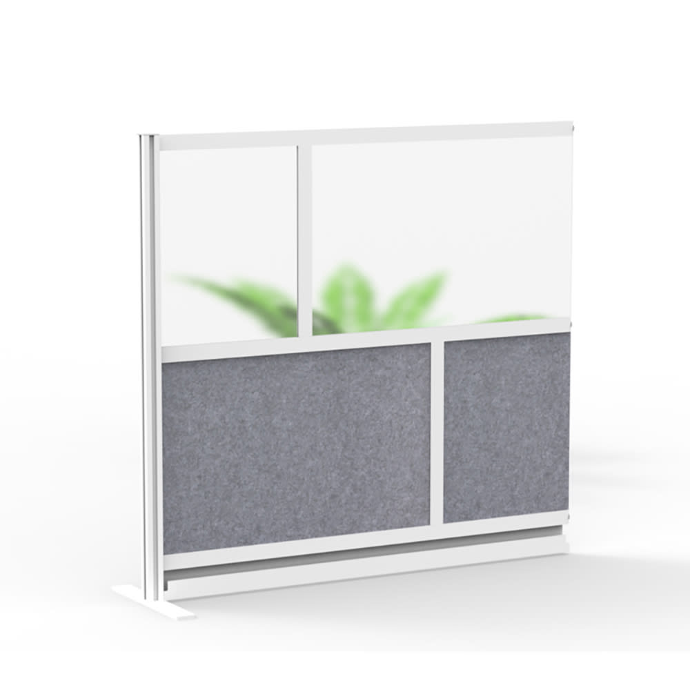 Luxor Modular Room Divider Add On Wall w/ PET & Acrylic Panels, 53"W x 48"H (MW-5348-XFCG)