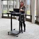 Luxor Computer Workstation w/ 3 Shelves & Steel Frame, Adjusts to 45" H, Dark Gray (PS3945) thumbnail 2