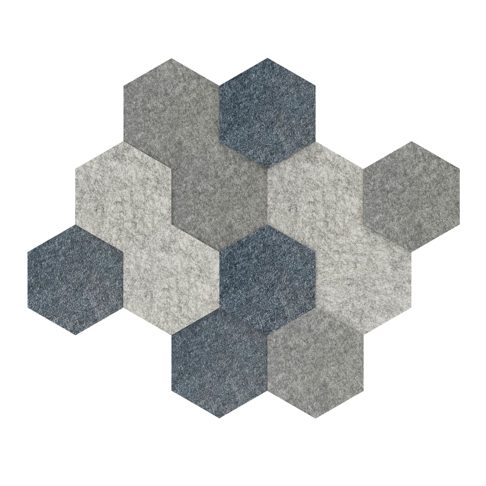 Luxor Reclaim® Stick On Decorative Acoustic Panel Kit, Ocean Foam (RCLMHEX001)