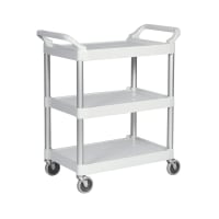 Luxor 3-Level Polymer Utility Cart w/ 300-lb Capacity, Raised Ledges (SC13-G) thumbnail 2