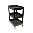 Luxor 3 Level Plastic Utility Tub Cart w/ 400 lb Capacity, Raised Ledges (SEC111-B) thumbnail 2