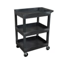 Luxor 3 Level Plastic Utility Tub Cart w/ 400 lb Capacity, Raised Ledges (SEC111-B) thumbnail 4
