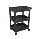 Luxor 3 Level Plastic Utility Tub Cart w/ 500 lb Capacity, Raised Ledges (SEC111HD-B) thumbnail 4