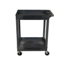 Luxor 2 Level Plastic Utility Tub Cart w/ 500 lb Capacity, Raised Ledges (SEC11HD-B) thumbnail 3