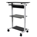 Luxor 29 1/2" Adjustable Standing Workstation w/ (3) Shelves - Steel Frame, Black (STAND-WS30) thumbnail 2
