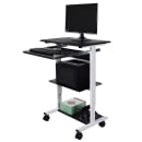 Luxor 29 1/2" Adjustable Standing Workstation w/ (3) Shelves - Steel Frame, Black (STAND-WS30) thumbnail 3