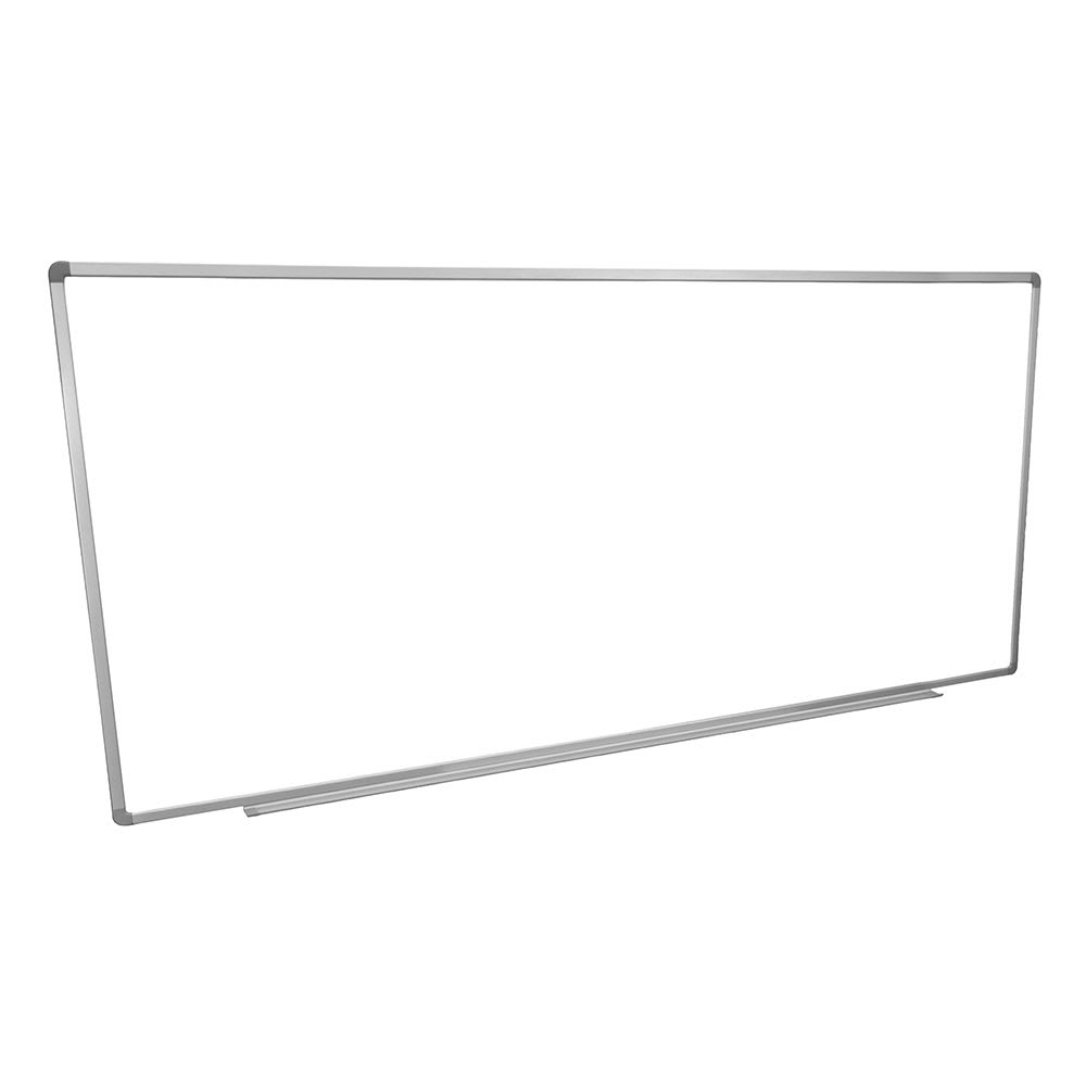 Luxor 96" x 40" Painted Steel Magnetic White Board w/ Aluminum Frame & Tray (WB9640W)