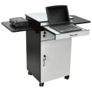 Luxor 37 3/8" 5 Level Multimedia Workstation w/ Locking Drawer - Laminate, Black/Gray (WPSDD3) thumbnail 3