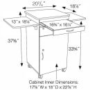 Luxor 37 3/8" 5 Level Multimedia Workstation w/ Locking Drawer - Laminate, Black/Gray (WPSDD3) thumbnail 5