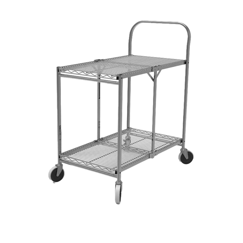 Luxor 2 Level Steel Utility Cart w/ 200 lb Capacity - Flat Ledges, Wire (WSCC-2)