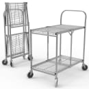 Luxor 2 Level Steel Utility Cart w/ 200 lb Capacity - Flat Ledges, Wire (WSCC-2) thumbnail 2