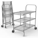 Luxor 3 Level Steel Utility Cart w/ 200 lb Capacity - Flat Ledges, Wire (WSCC-3) thumbnail 2