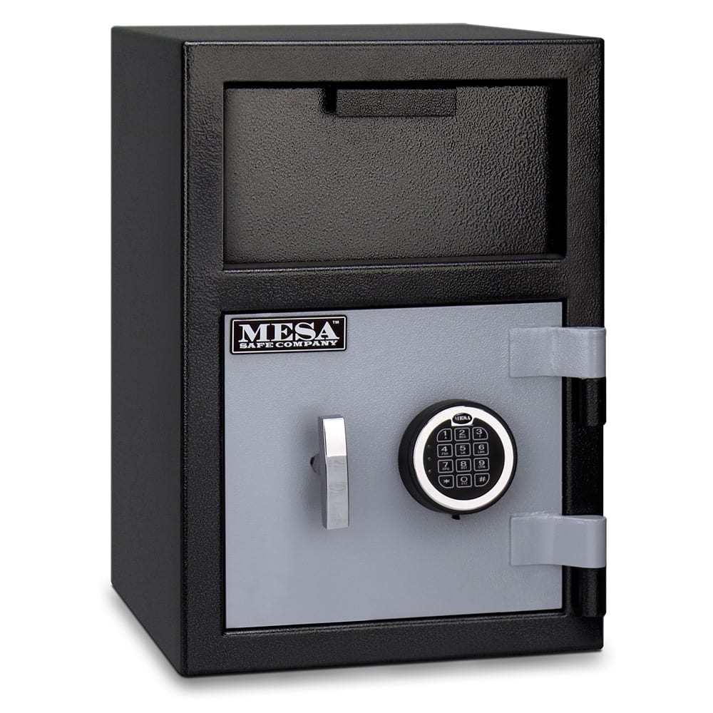 Mesa MFL2014E BLKGR .8 cu ft 1 Compartment Drop Safe w/ Electronic Lock