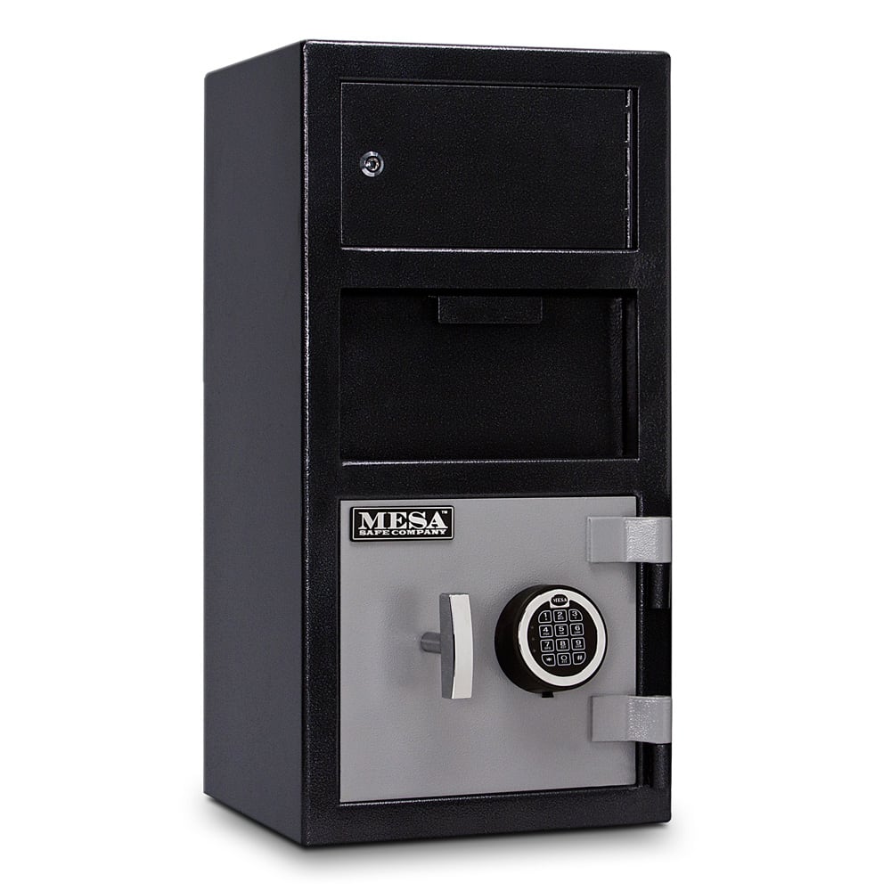 Mesa MFL2014E-OLK BLKGR 1 1/2 cu ft 2 Compartment Drop Safe w/ Electronic Lock