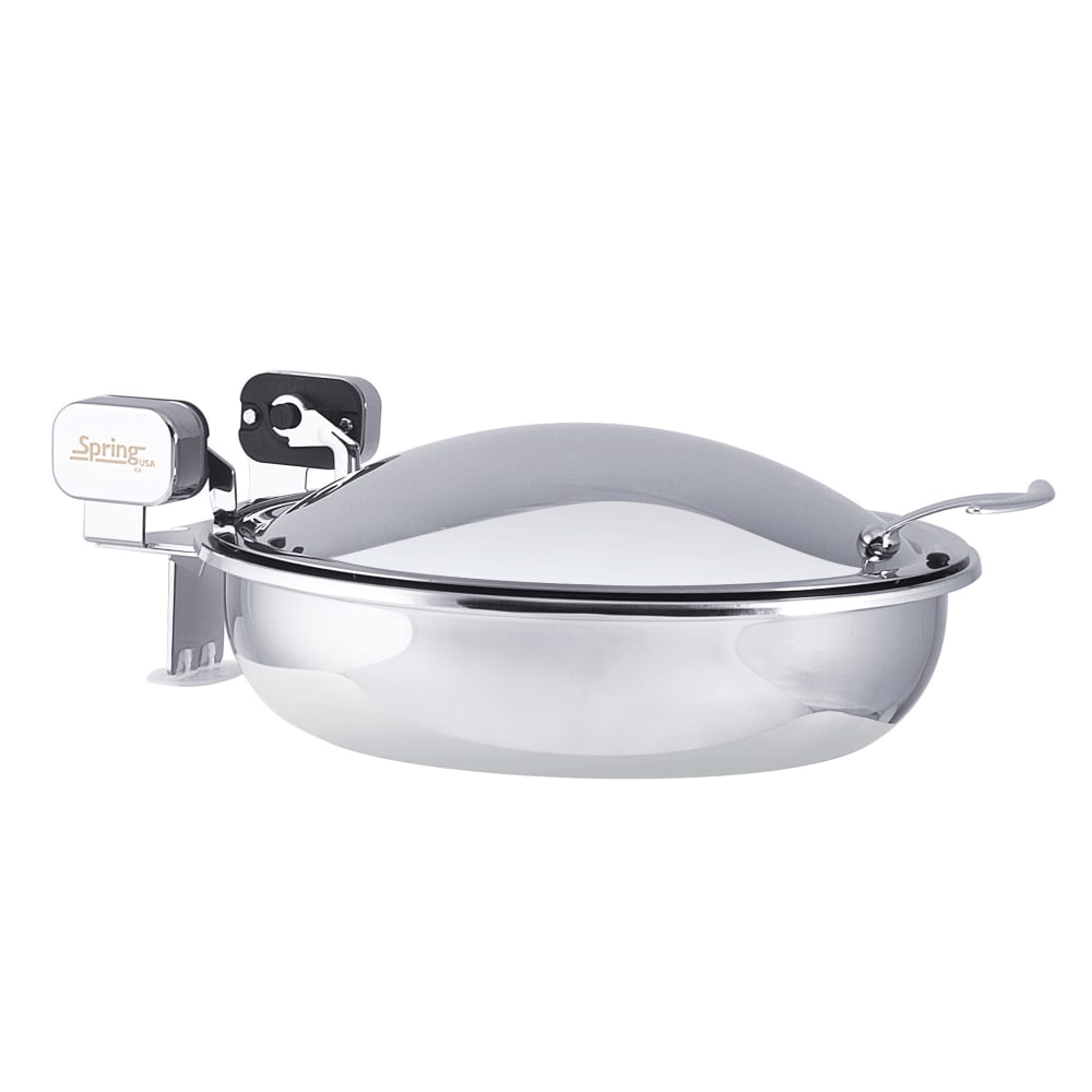 Spring USA 2372-6/36 4 qt Round Sauteuse Chafer - Induction Ready, Stainless w/ Chrome-Plated Accents