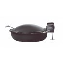 Spring USA 2382-897/36 15 1/4" Steel Sauteuse Pan Chafing Dish - Induction Ready, Titanium w/ Gold Accents thumbnail 2