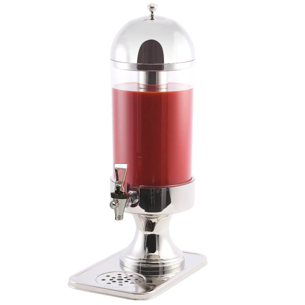 Spring USA 2525-6/7 7 liter Beverage Dispenser w/ Ice Tube & Drip Tray - Plastic Container, Stainless Base