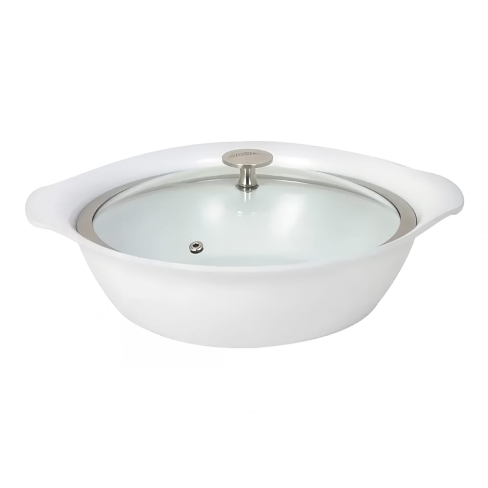 Spring USA 8258-2/30 3 3/4 qt Casserole Pan w/ Cover - Induction Ready, Aluminum/Ceramic, White