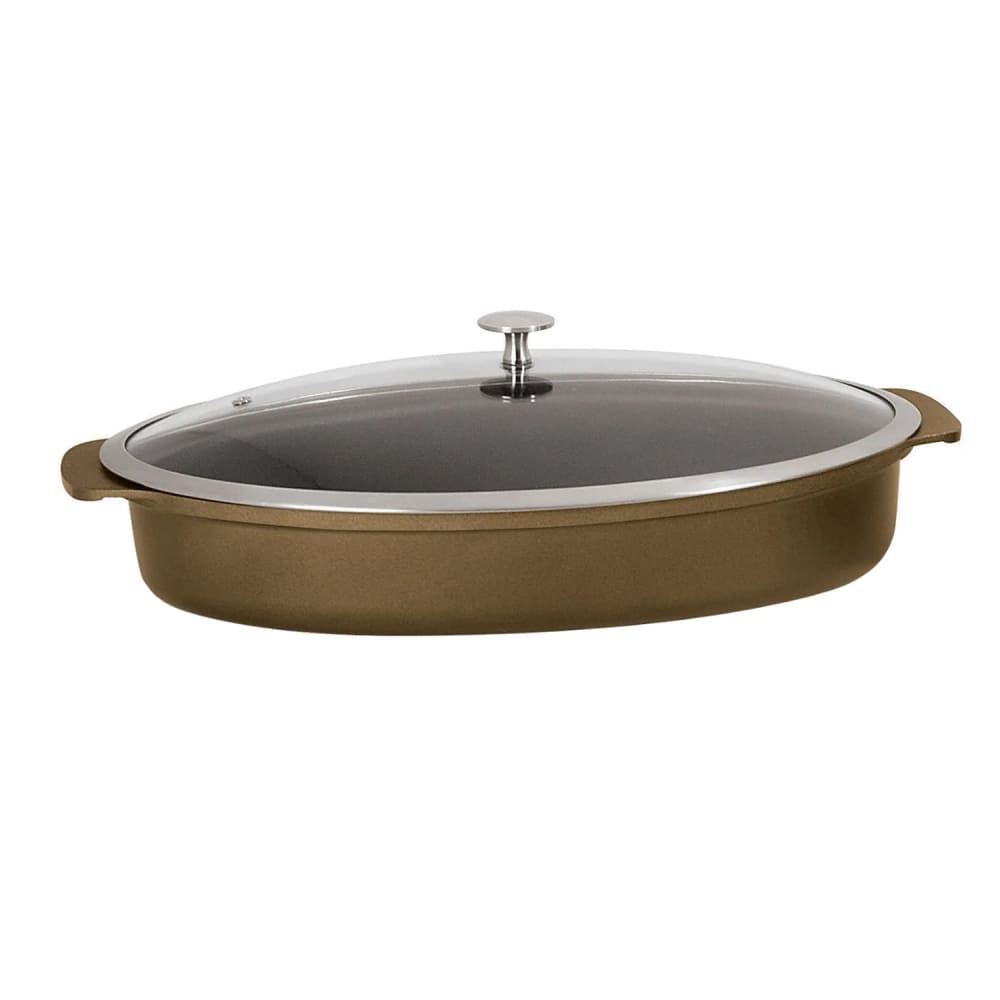 Spring USA 8265-7/38 3 qt Oval Roasting Pan w/ Cover - Induction Ready, Aluminum/Ceramic, Bronze