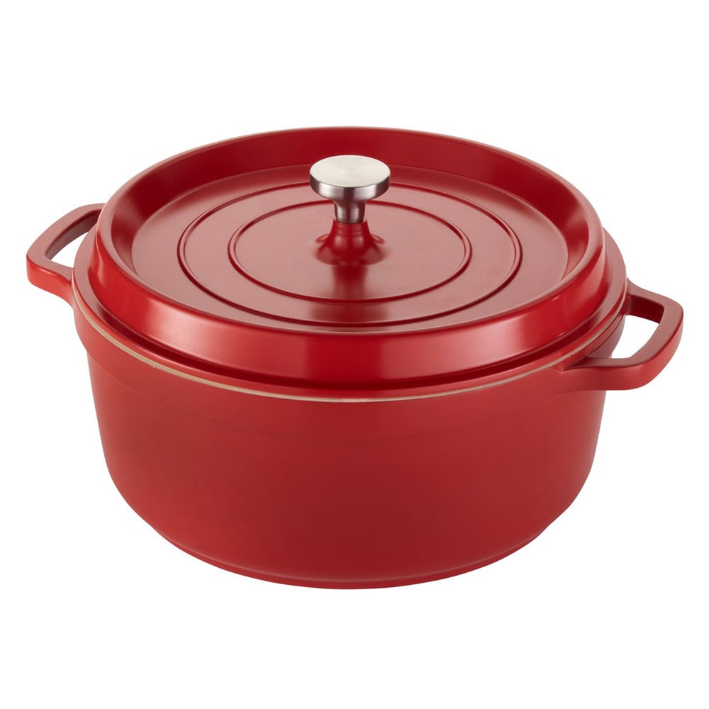 Spring USA 8658-5/28 7 1/5 qt Round Ironlite Casserole Dish - Aluminum, Red