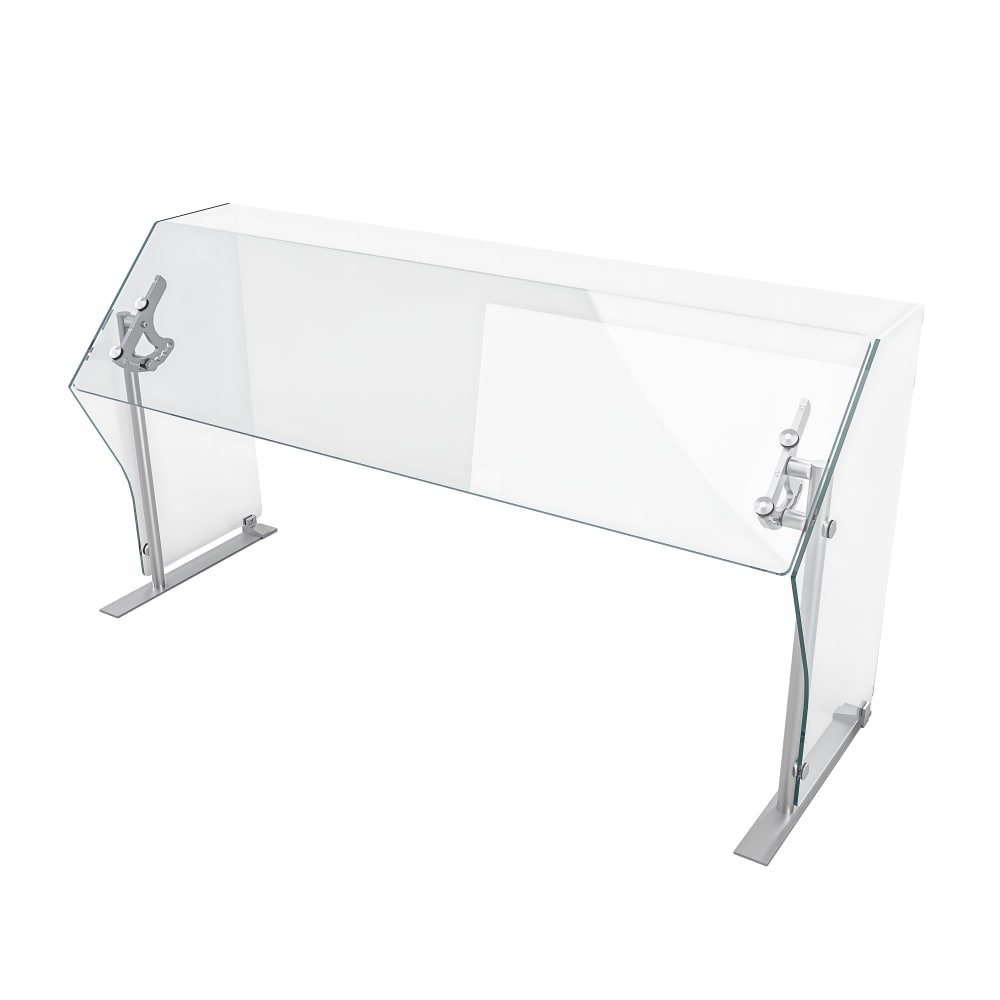 Spring USA VG3-P-54 54" Portable Food Shield - Free-Standing, Adjustable, Glass/Aluminum