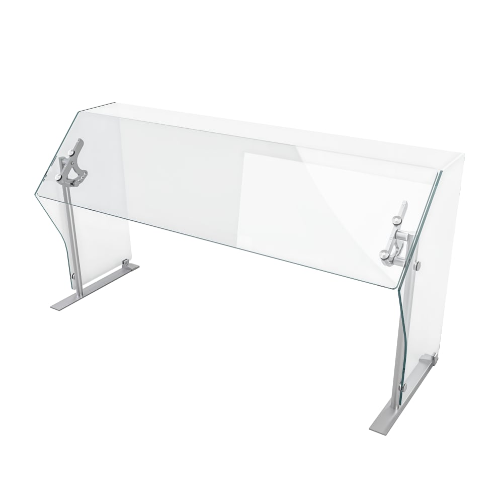 Spring USA VG3-P-60 60" Portable Food Shield - Free-Standing, Adjustable, Glass/Aluminum
