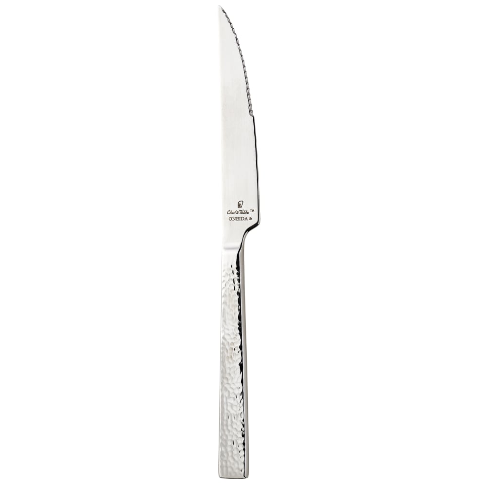 Oneida 10" Steak Knife with 18/0 Stainless Grade, Chef's Table Hammered™ Pattern (B327KSSF)