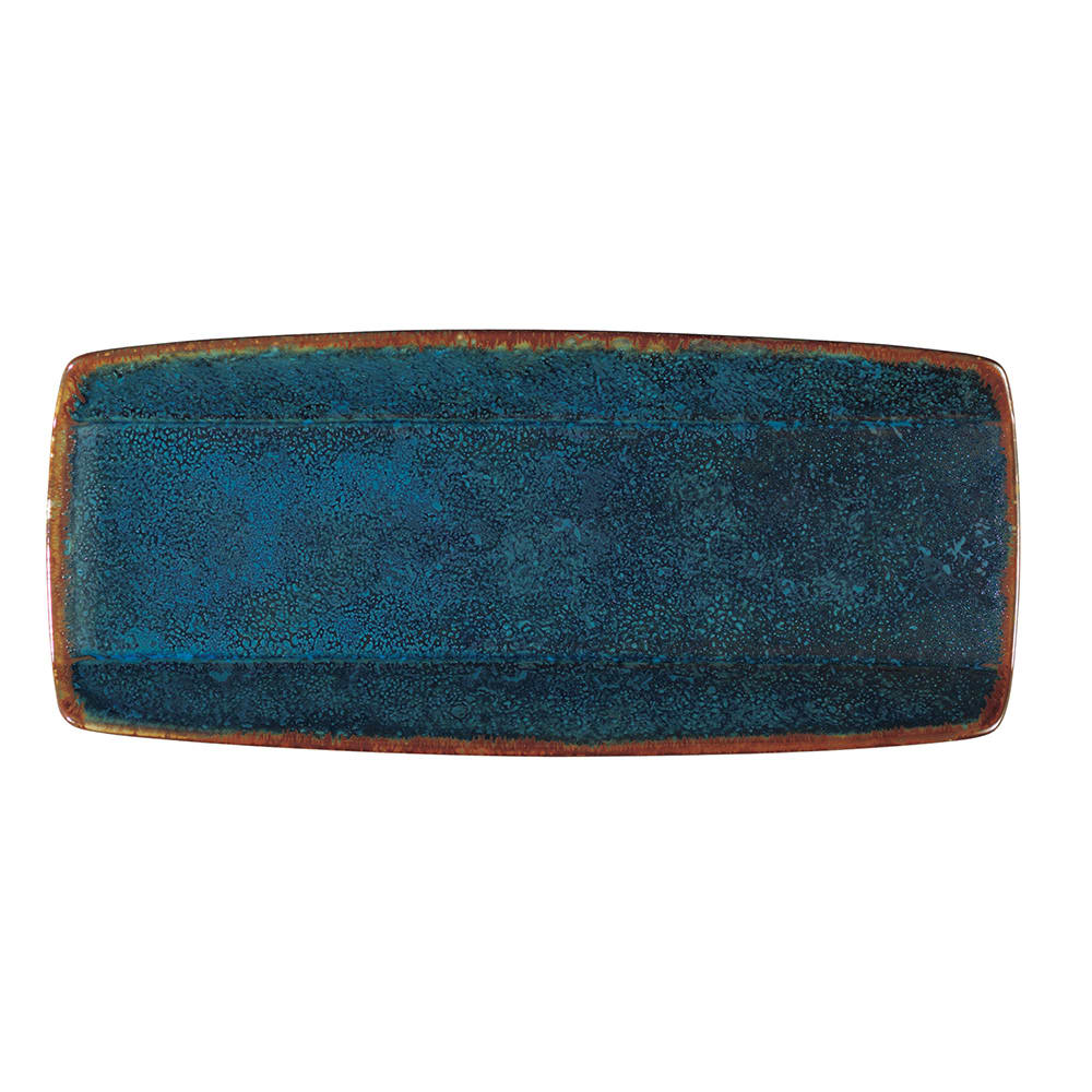 Oneida Rectangular Studio Pottery Sushi Plate - 10 1/2" x 4 5/8" Porcelain, Blue Moss (F1468994760)