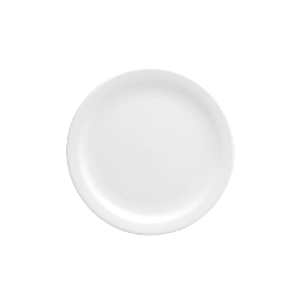 Oneida 7 1/4" Round Buffalo Plate - Porcelain, Bright White (F8000000125)