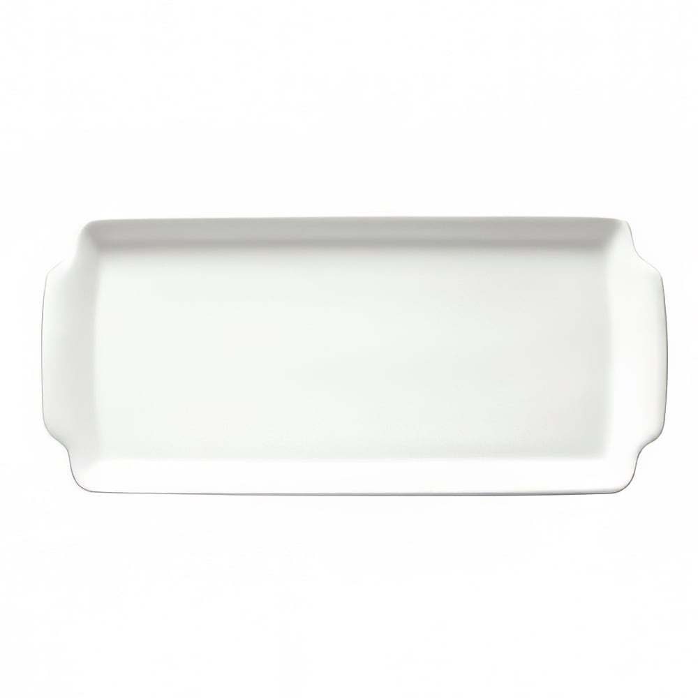 Oneida Rectangular Buffalo Cake Serving Tray - 13 3/4" x 6 5/16", Porcelain, Bright White (F8000000382)