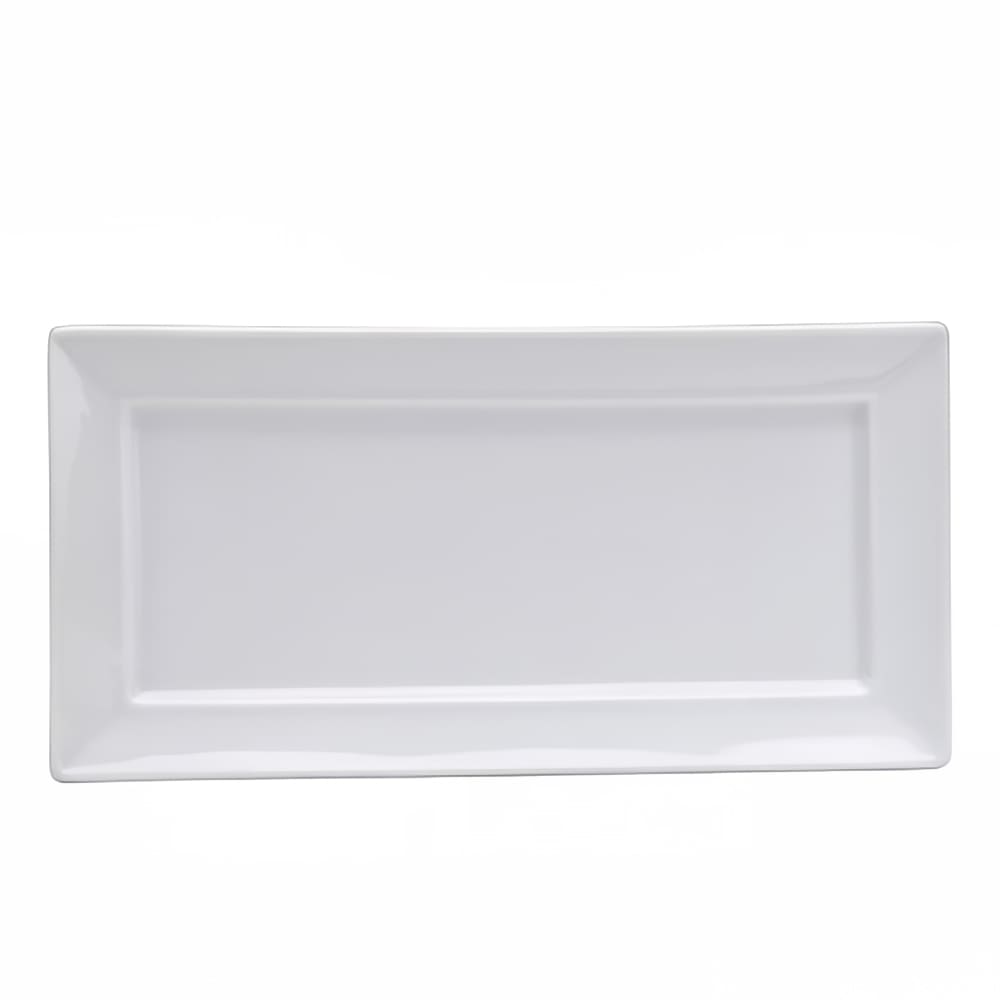 Oneida 9 1/2" x 4 3/4" Rectangular Buffalo Platter - Porcelain, Bright White (F8010000343S)