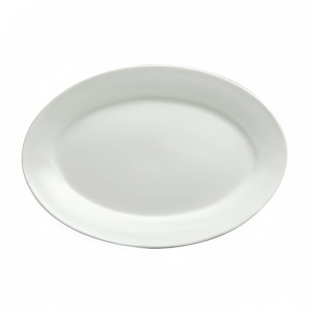 Oneida 10 5/8" x 7 7/16" Oval Buffalo Platter - Porcelain, Bright White (F8010000352)