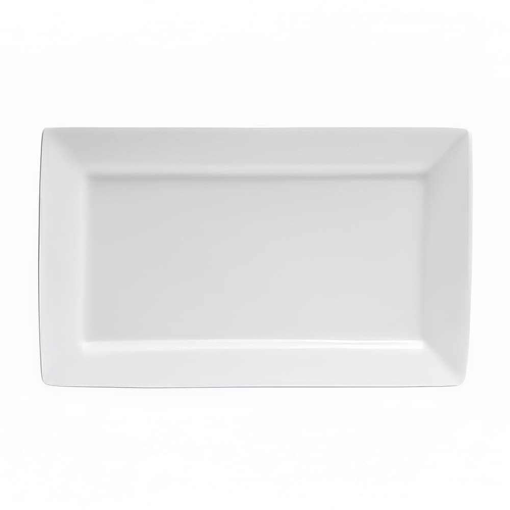 Oneida 11 3/8" x 7" Rectangular Buffalo Euro Platter - Porcelain, Bright White (F8010000359S)