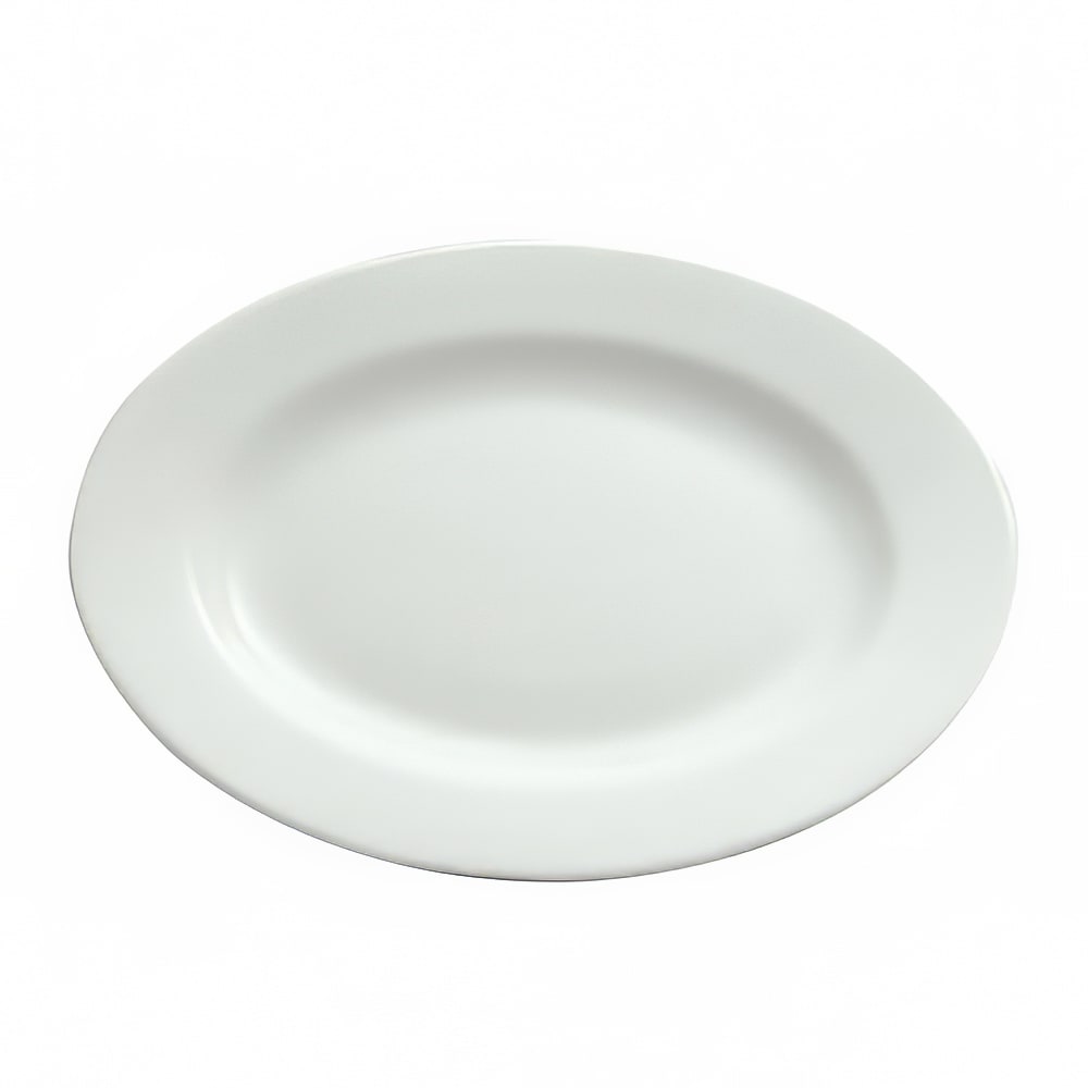 Oneida 13 1/4" x 9" Oval Buffalo Platter - Porcelain, Bright White (F8010000373)