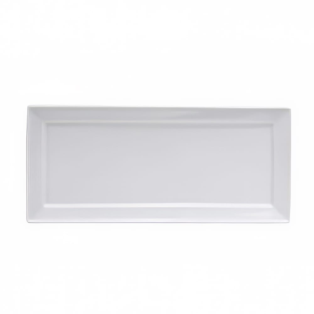 Oneida 14 1/4" x 6 1/4" Oval Buffalo Platter - Porcelain, Bright White (F8010000381S)