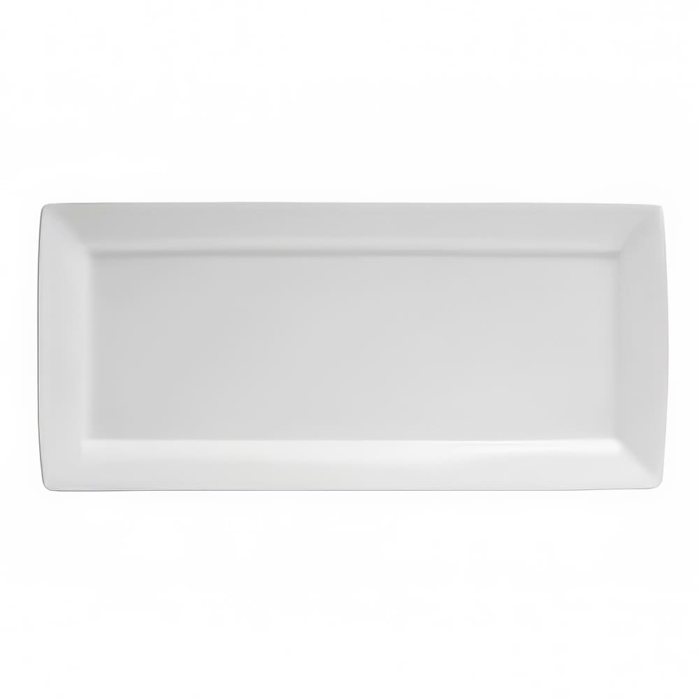 Oneida 14 1/2" x 6 3/4" Rectangular Buffalo Euro Platter - Porcelain, Bright White (F8010000383S)