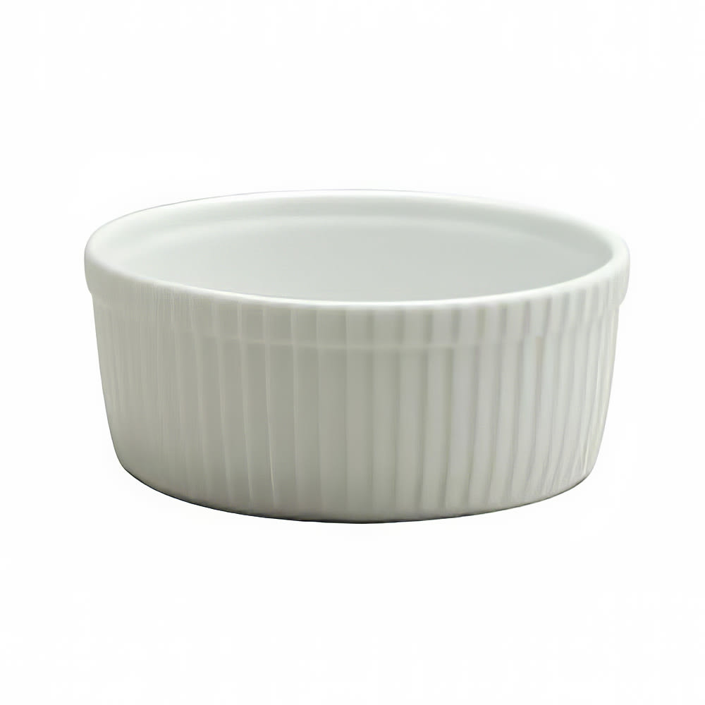 Oneida 5 oz Round Buffalo Souffle Dish - Porcelain, Bright White (F8010000600)