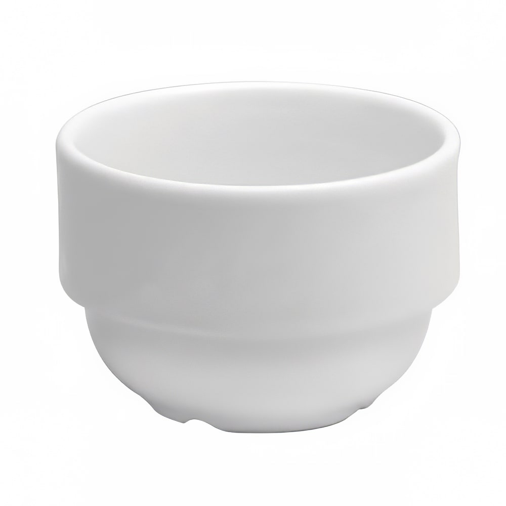 Oneida 9 1/2 oz Round Buffalo Bouillon Bowl - Porcelain, Bright White (F8010000705)