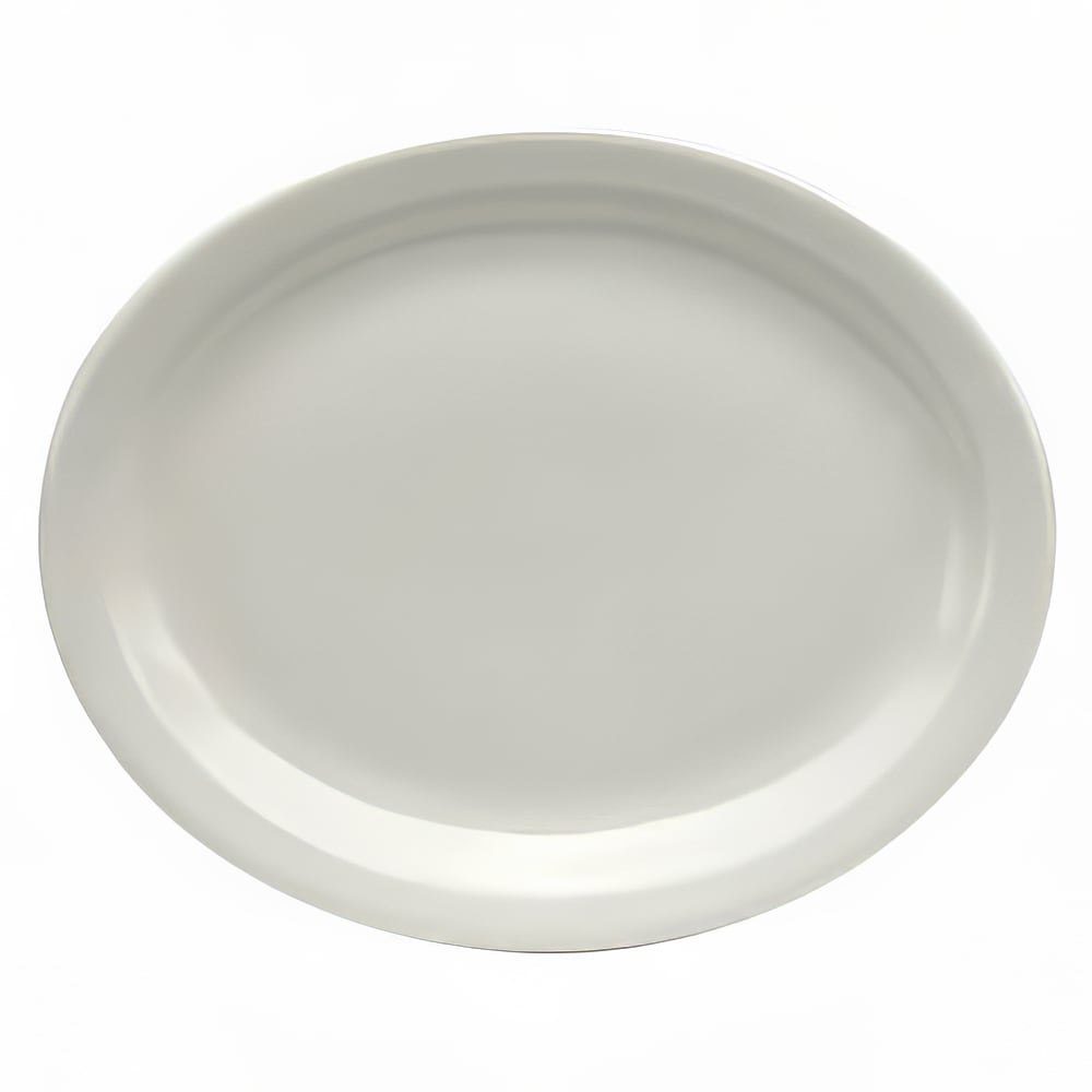Oneida 9 1/2" x 8" Oval Buffalo Platter - Porcelain, Cream White (F9000000343)