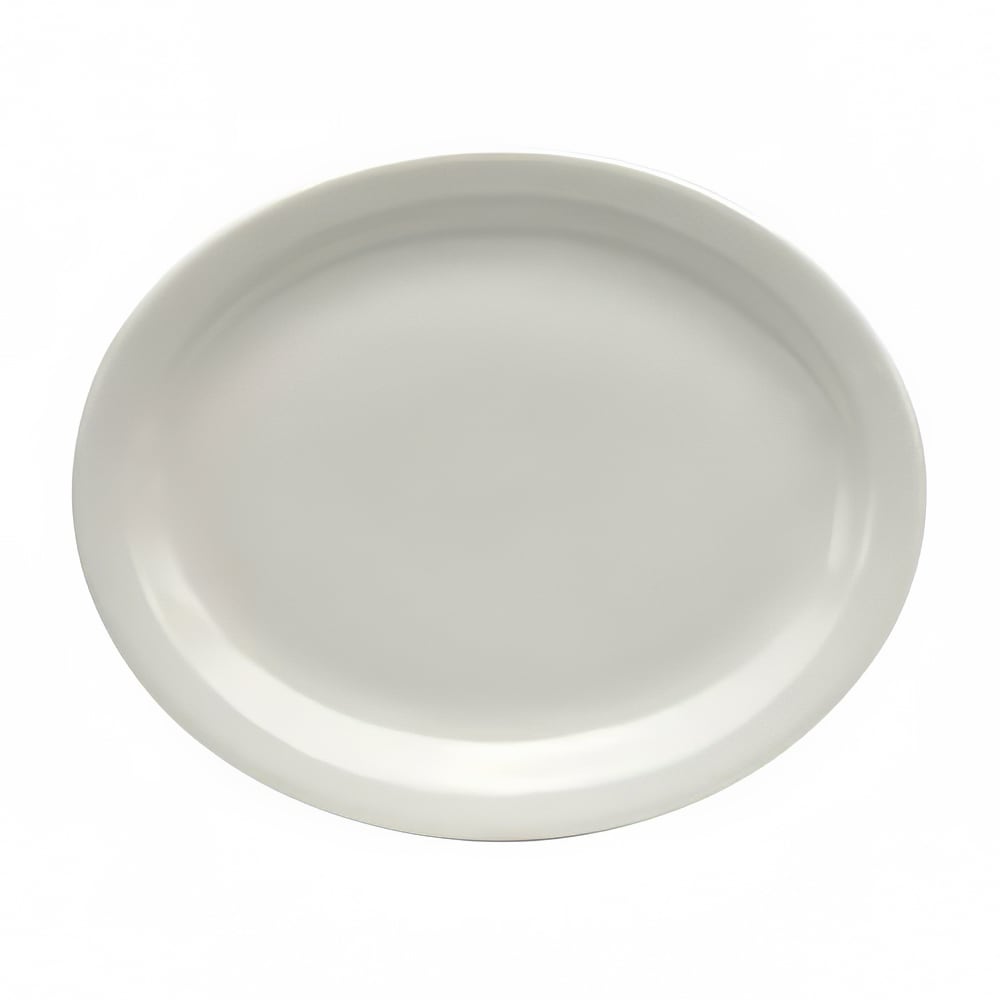 Oneida 13 1/4" x 11" Oval Buffalo Platter - Porcelain, Cream White (F9000000373)
