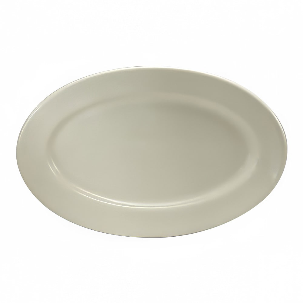 Oneida 15 1/2" x 11 9/50" Oval Buffalo Platter - Porcelain, Cream White (F9010000391)
