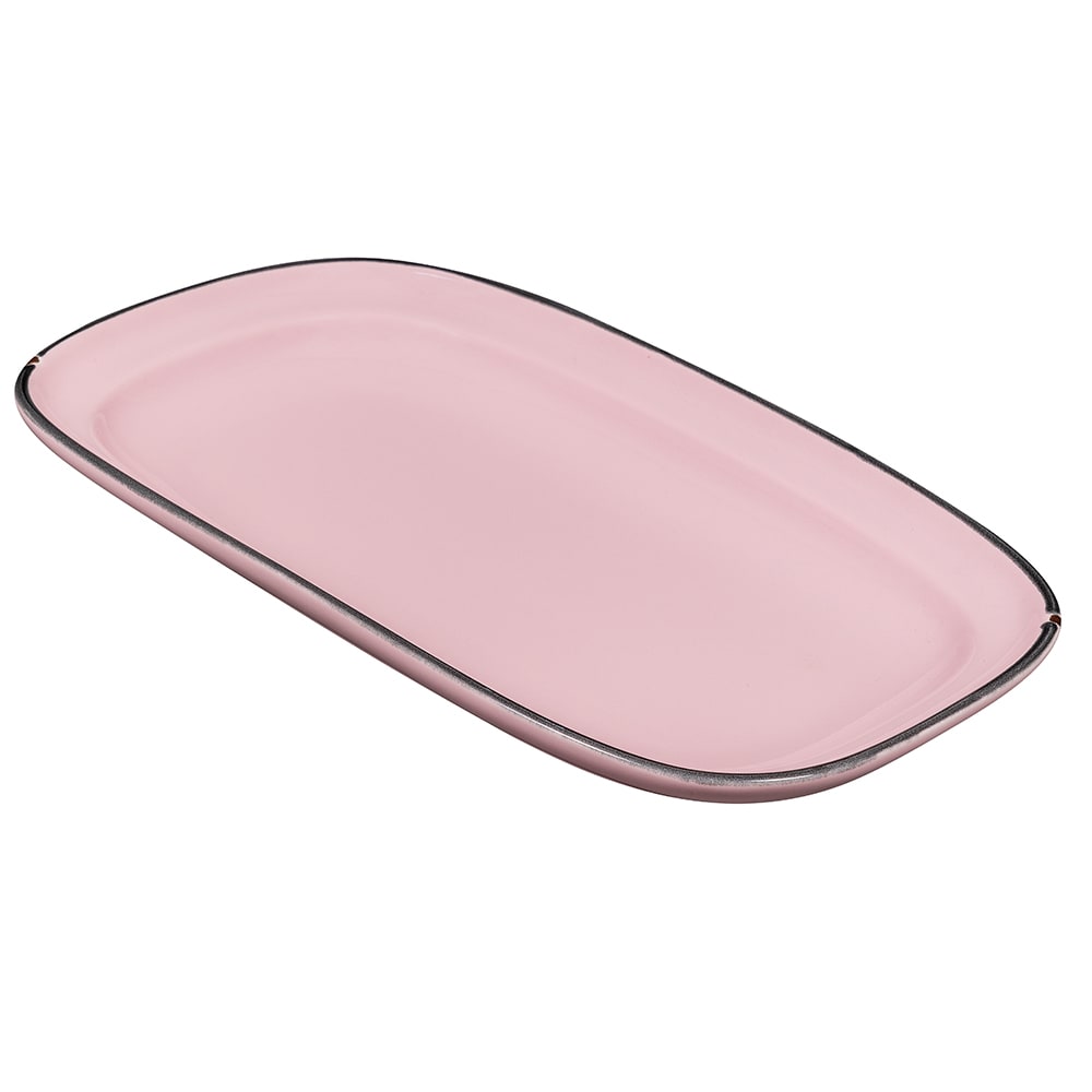 Oneida 10" x 6" Rectangular Tin Tin™ Platter - Porcelain, Pink (L2101003350)