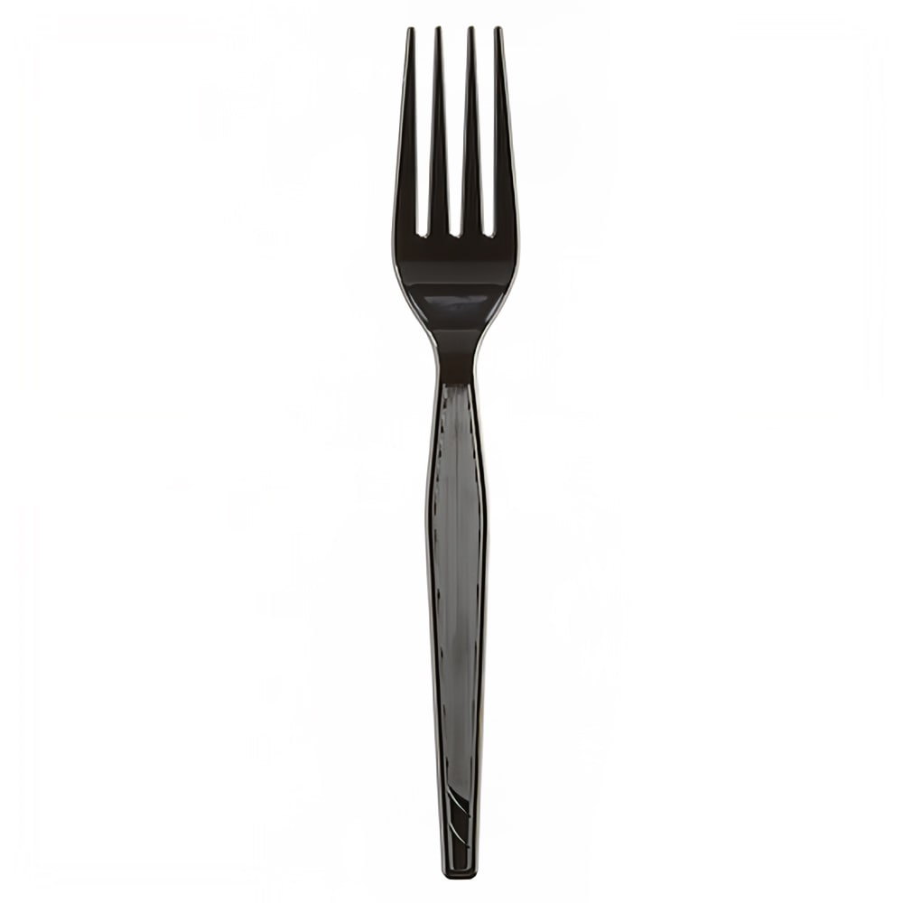 Dixie FH517 7 1/8" Heavy Weight Disposable Fork - Polystyrene, Black