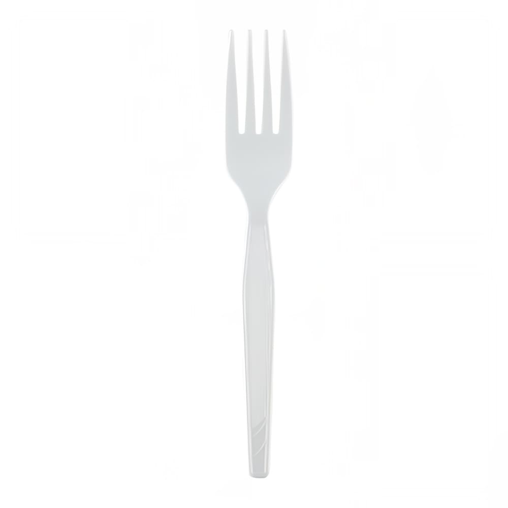 Dixie FM217 6 1/8" Medium Weight Disposable Fork - Polystyrene, White