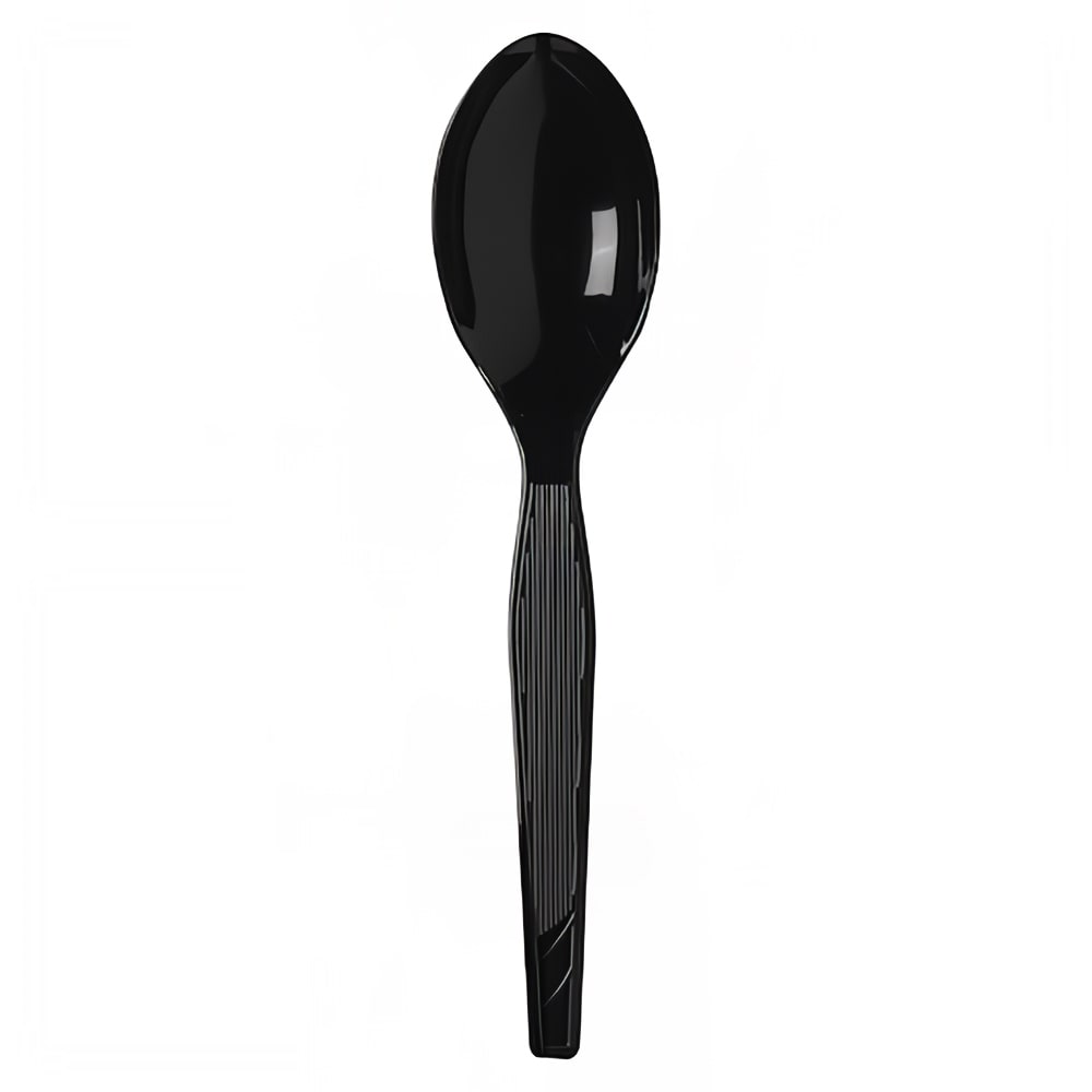 Dixie TM517 5 5/8" Medium Weight Disposable Teaspoon - Polystyrene, Black